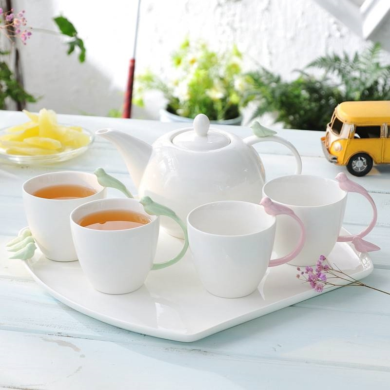 腾骏生活家用冷水壶带托盘简约下午茶茶杯办公室会客厅陶瓷水具