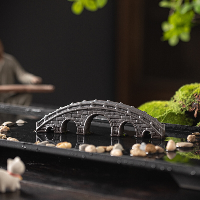 中式装饰小摆件石拱桥摆件枯山水沙盘盆景鱼缸微景观造景装饰摆设