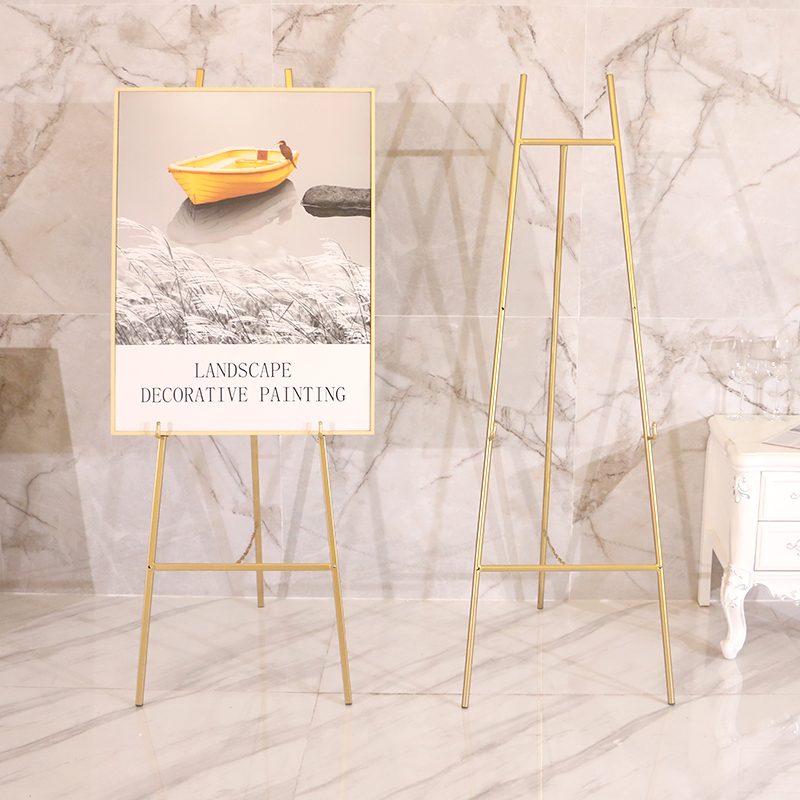 婚礼新款简约现代铁艺迎宾架 油画架展示架 婚庆道具相框架海报架