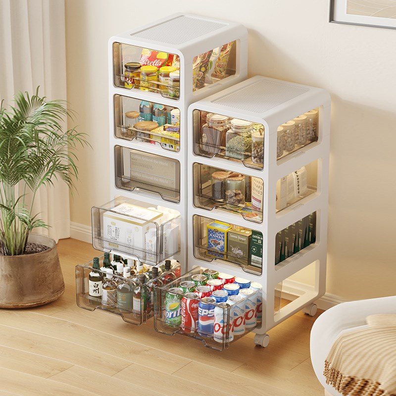 免安装收纳柜33cm宽抽屉式儿童衣柜玩具储物柜客厅多层塑料零食柜