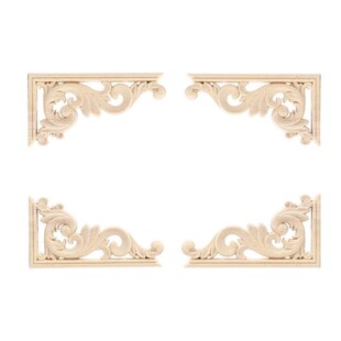 东阳木雕欧式 饰配件零售 贴花实木对角花柜门长花片家具装