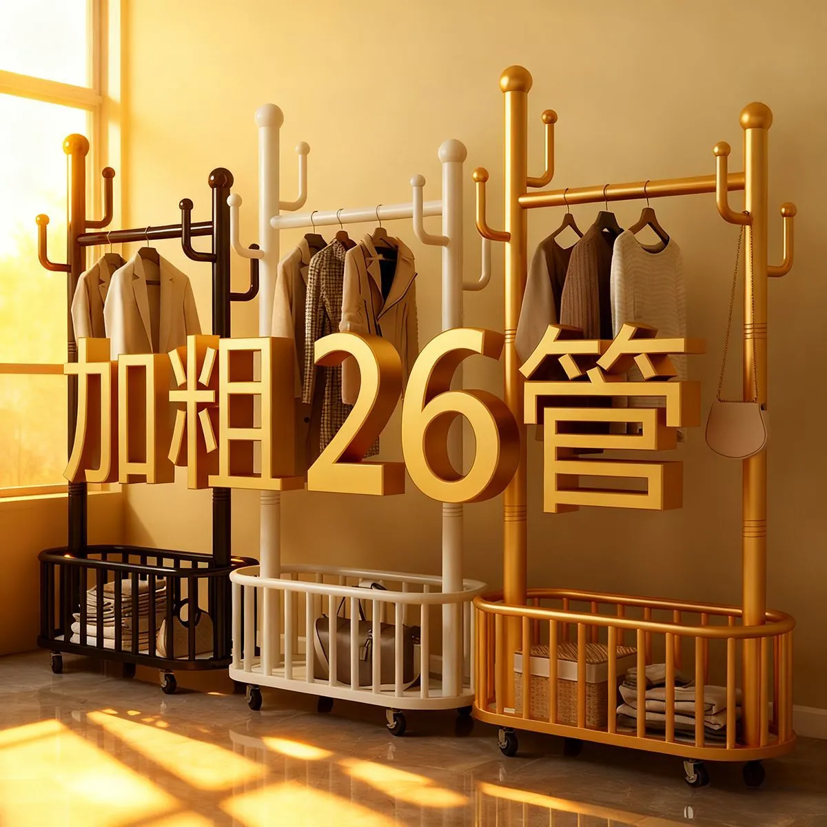 晾衣架落地简易移动衣帽架