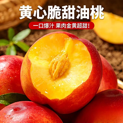 山东油桃新鲜红皮黄心脆甜当季