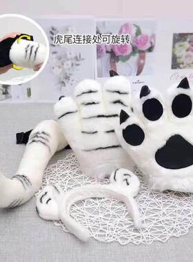 动物尾见描述童长隆纪儿品老虎同款仿真表巴念演老虎豹子长颈鹿恐