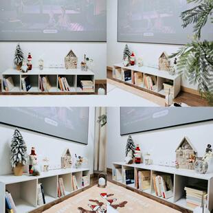 简易实木书架落地置物架矮书柜收纳柜格子柜家用电视柜单层飘窗柜