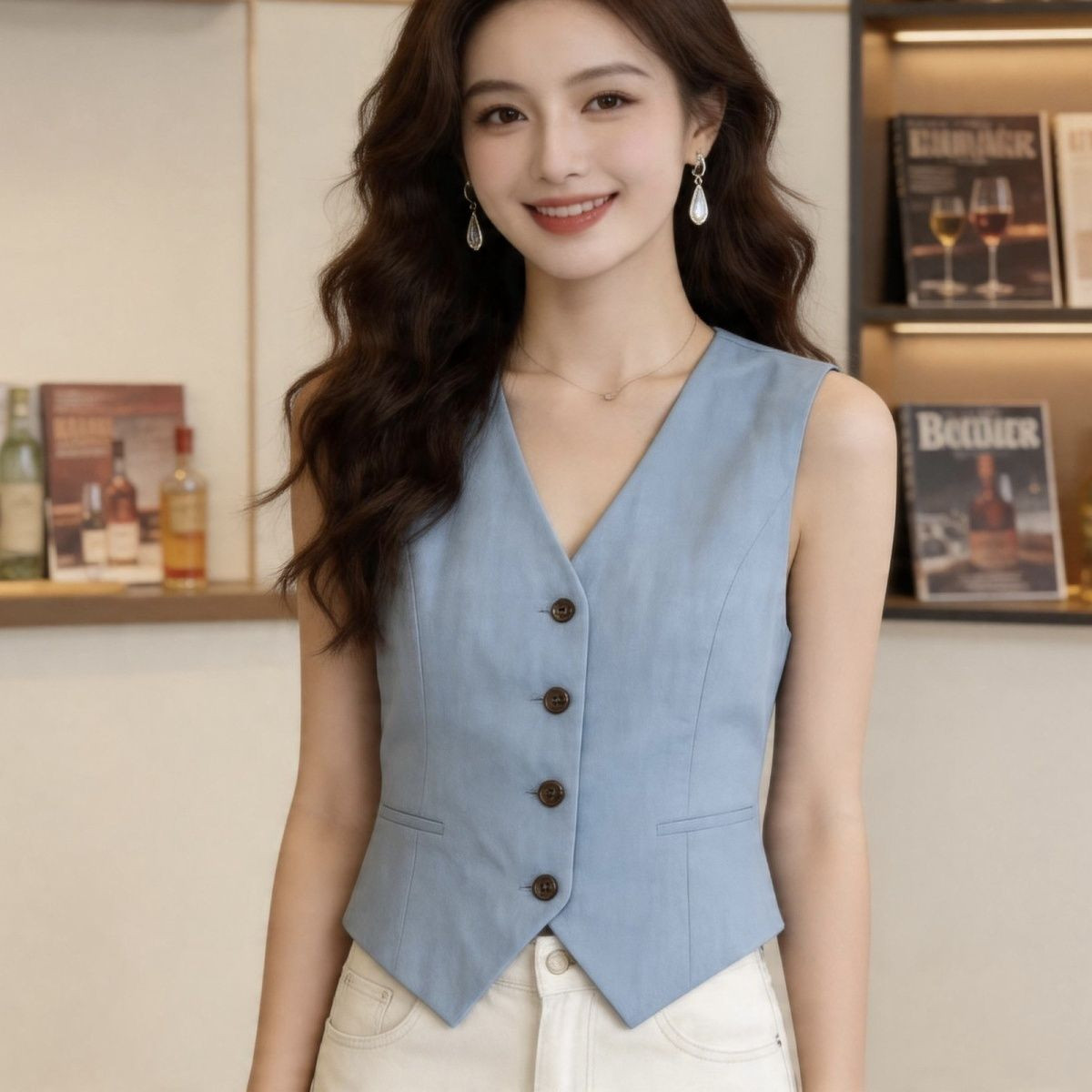 2026新款修身时尚设计感无袖上衣法式复古气质马甲背心女夏季外穿