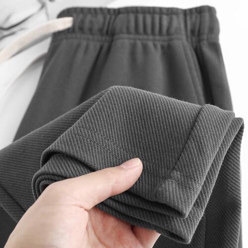 300g重磅直筒深灰色休闲裤斜纹休闲运动宽松卫裤百搭男女长裤春秋