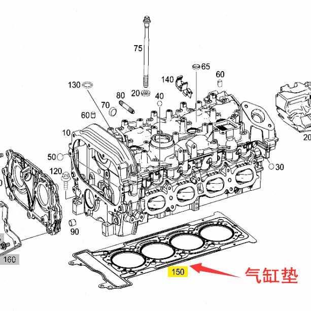 垫盖 C  L 74奔驰汽缸G发动机350适用0LGG0L气缸0垫20LCCK20GM230