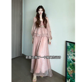 向晚意STUDIO 仙气压褶气质半身裙女夏套装 温柔甜美纯欲薄款 小衫