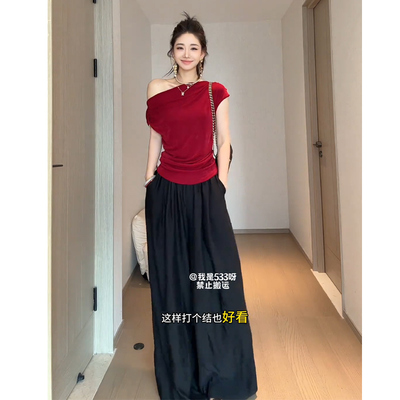 女装夏装套装上衣阔腿裤