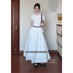 向晚意 STUDIO 早春新款高质短袖针织拼接连衣裙精品显瘦小众长裙