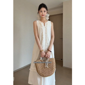 白色背心连衣裙女小众老钱风宽松显瘦流苏无袖 JIAHUI STUDIO 裙子