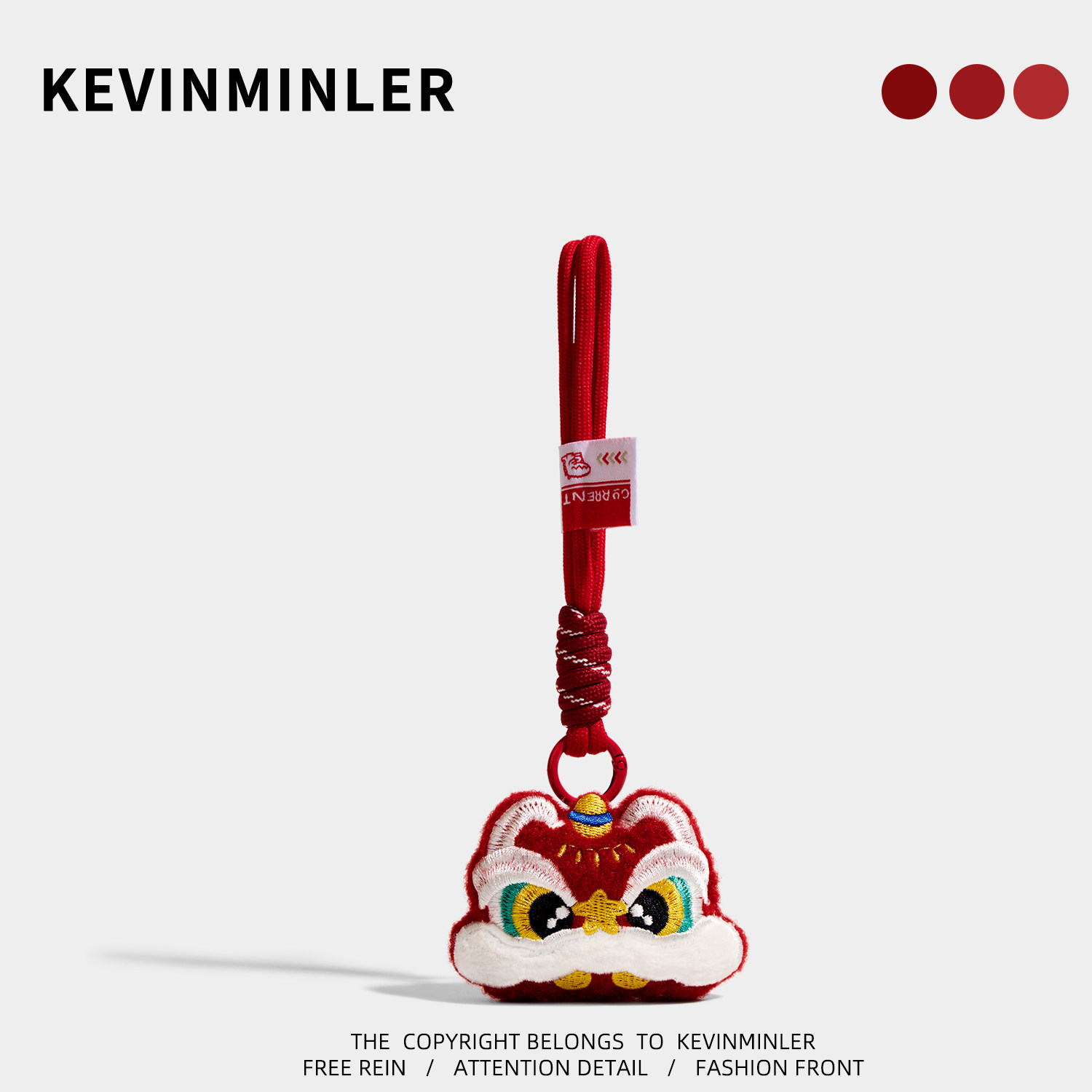 KEVINMINLER原创国风小醒狮包包挂件中国红钥匙扣车挂饰新年礼物