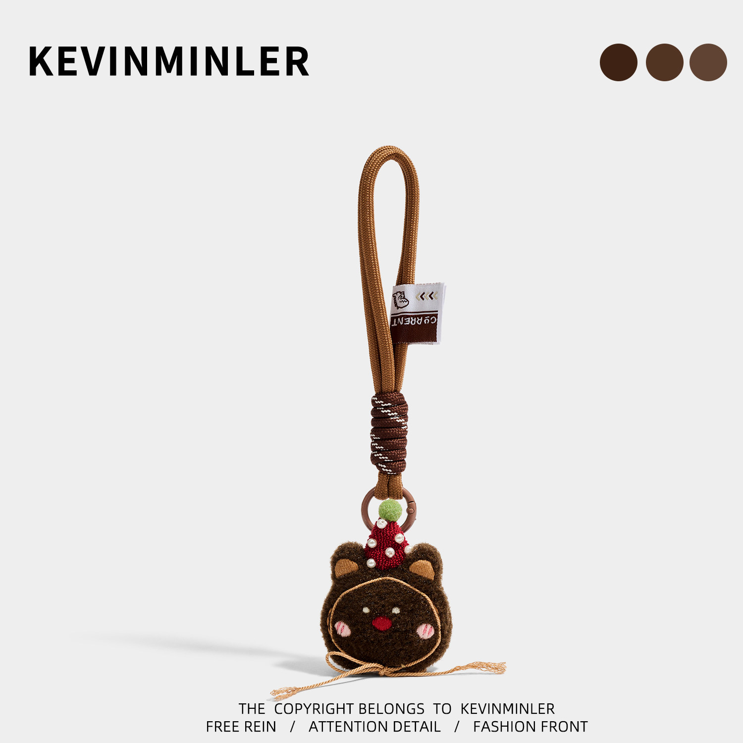 KEVINMINLER咖色红帽子小熊毛绒包包挂件钥匙扣手绳挂饰新年礼物,服饰配件/皮带/帽子/围巾,包挂件,淘宝优惠券,粉丝福利购,淘宝优惠卷