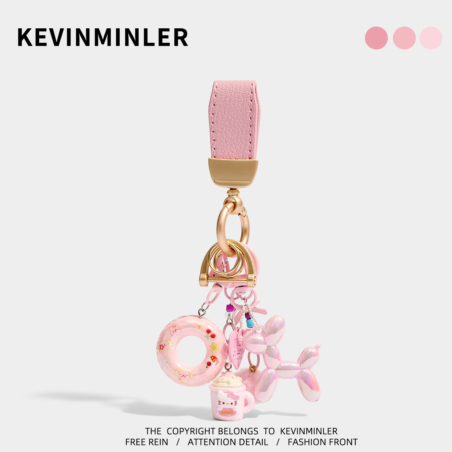 KEVINMINLER原创镭射小狗手机挂绳包挂件钥匙扣可爱便携挂饰礼物图片