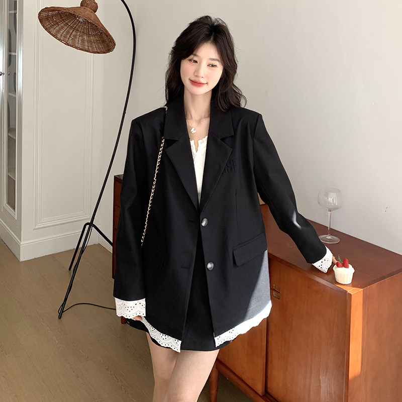 新款 花边拼接西装外套女春季2C309-5801-P135-K198图片