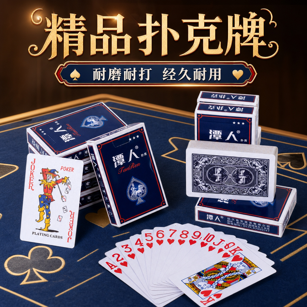 潭人加厚加硬打不烂扑克牌30盒