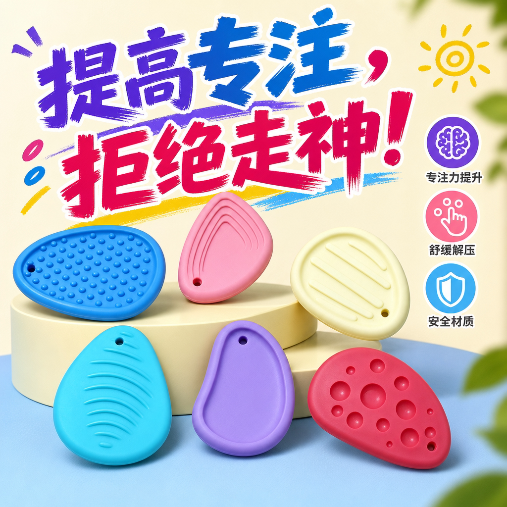 拍1发6】硅胶人体猫抓板解压神器心形感官石成人学生舒缓解压橡皮