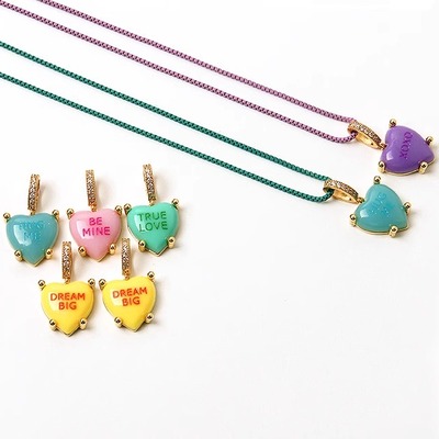 bts同款爱心吊坠项链简约小众设计感项链女个性百搭ins锁骨链