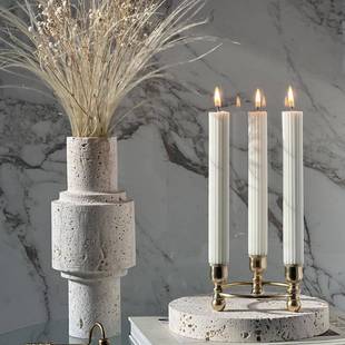 洞石travertine石灰华底座钙华candle烛台holders托盘tray大理石
