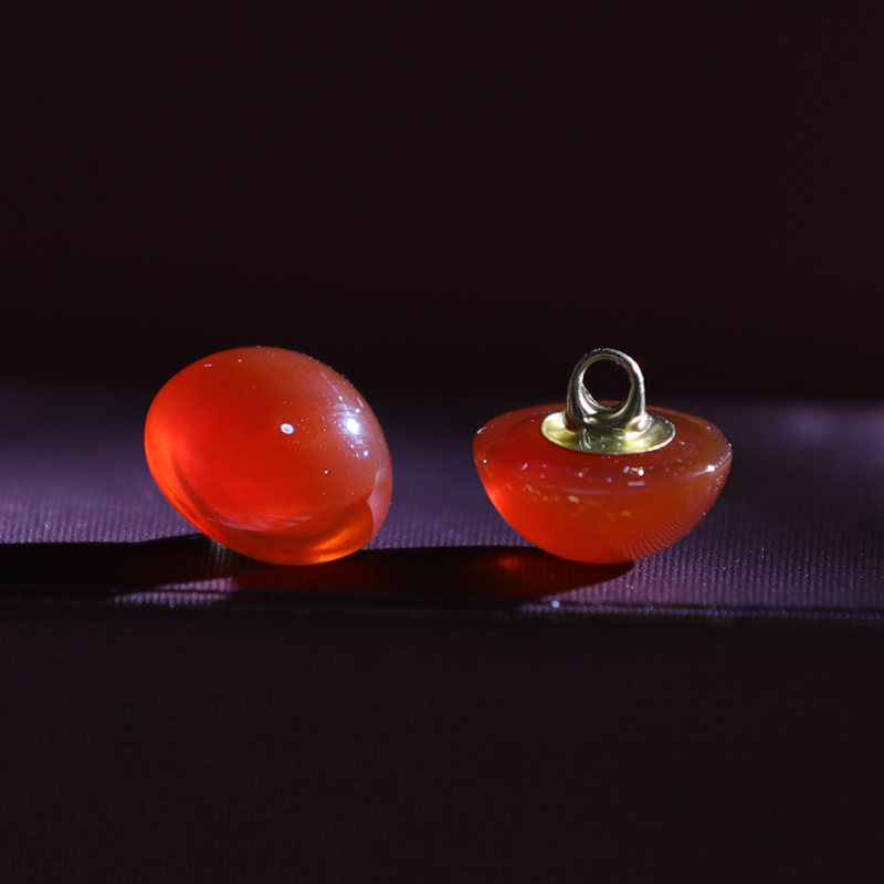 天然红玛瑙纽扣子小众