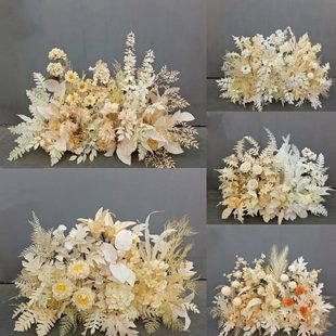 饰地排花路引花 香槟婚礼花艺婚庆现场布置绢花排花婚庆道具酒店装