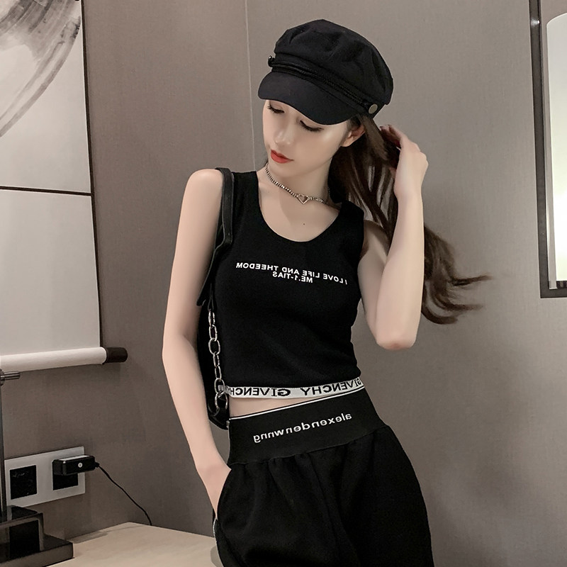 美式复古辣妹外穿内搭吊带背心女夏季多巴胺紧身撞色字母时尚上衣,女装/女士精品,背心吊带,淘宝优惠券,粉丝福利购,淘宝优惠卷