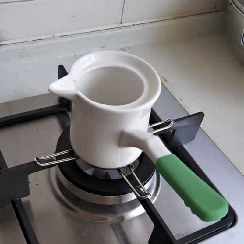 无涂层陶瓷奶锅小锅陶瓷小奶锅明火加热中药电陶炉煮茶带把小奶锅