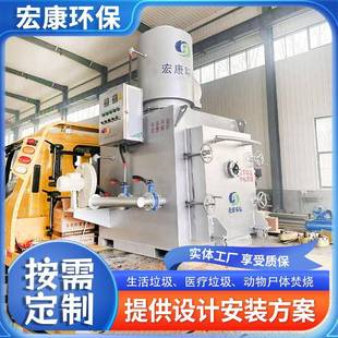 鸡鸭鹅养殖场无害化处理设备高温热解气化炉宠物动物焚烧炉