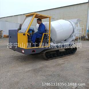生产2方3方水泥运输车自搅拌混凝履带罐车山地行走农用水泥搅拌
