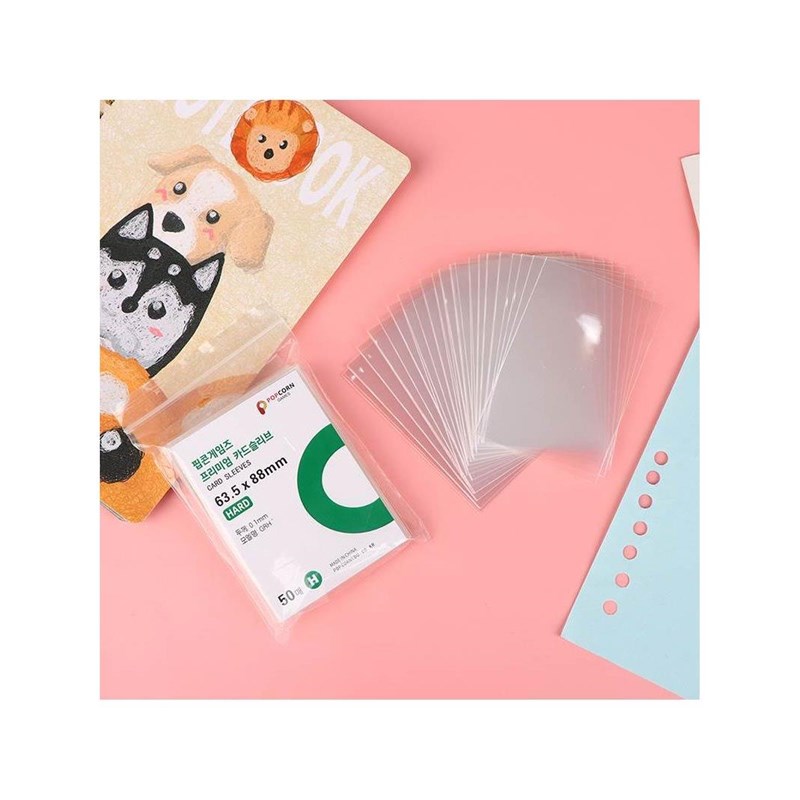 50pcs Korea Card Sleeves Clear Acid Free CPP HARD 3X Inch Ph