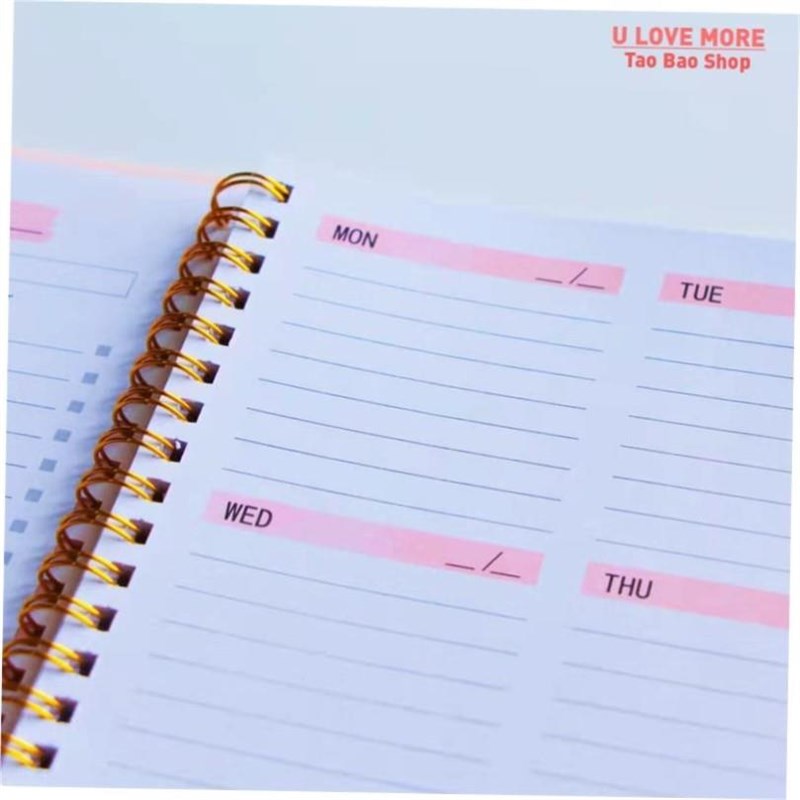 A5 Agenda Planner Notebook Diary Weekly PlannerR Goal Habit