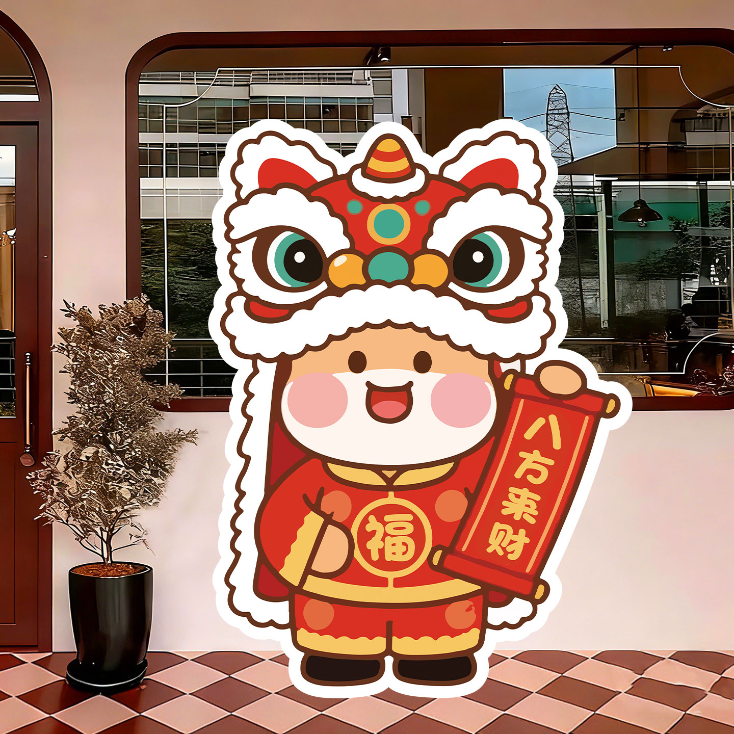 新年装饰品2026马年kt板立柱摆件立牌元旦商场幼儿园春节过年布置
