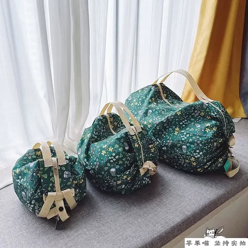 卡通折叠环保风琴褶布包手提双肩