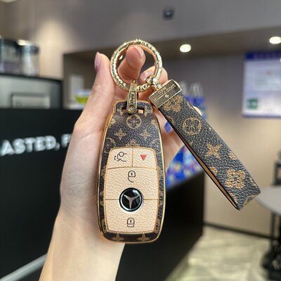 适用奔驰GLS450钥匙套海外车进口四键GLS480/600壳GLE450/350包扣