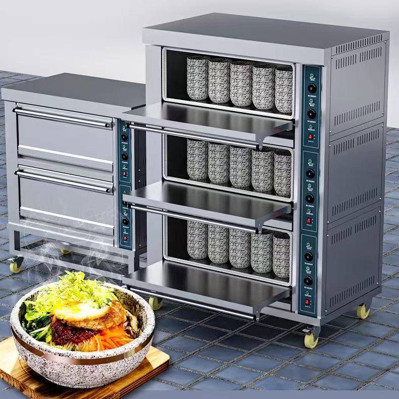 商用石锅烤箱商用烤箱大容量一层两层三层电热烤箱石锅拌饭米村