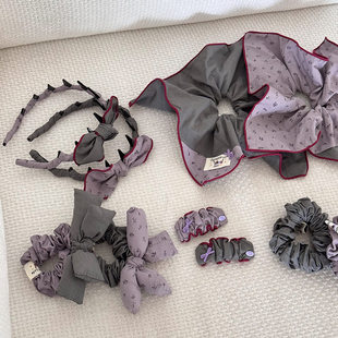 复古充棉大肠发圈女2025早秋新款森系高级感马尾发绳发夹发饰头饰