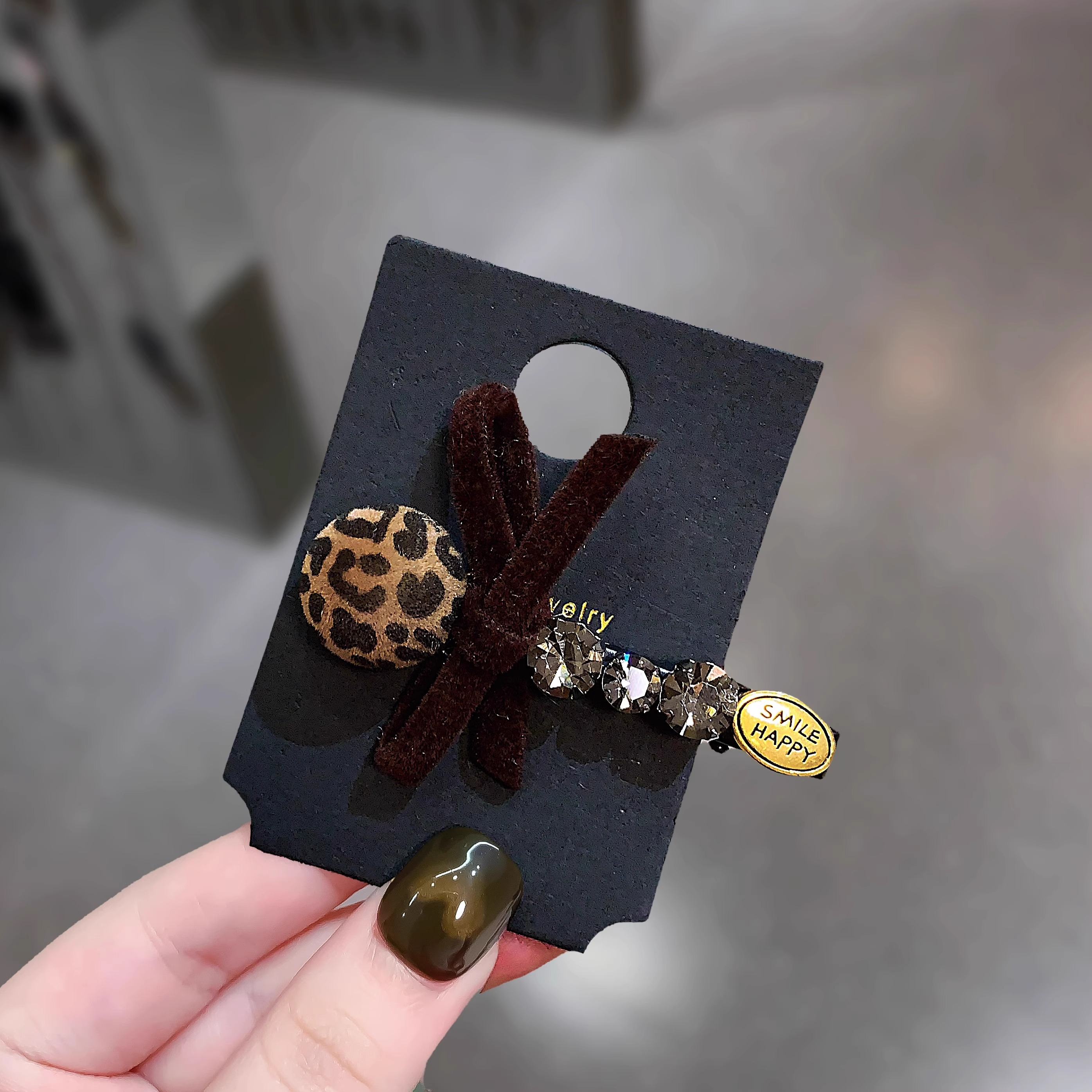 韩国东大门ins高档发饰豹纹蝴蝶结碎发夹前额刘海夹甜酷侧边bb夹