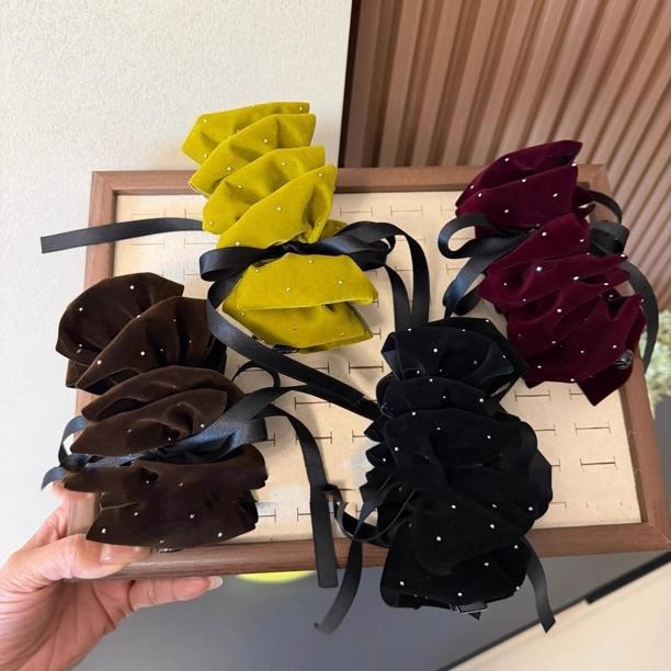 高级感法式复古丝绒蝴蝶结个性化女镶钻飘带头绳扎马尾发饰香蕉夹,饰品/流行首饰/时尚饰品新,发饰,淘宝优惠券,粉丝福利购,淘宝优惠卷