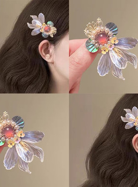 超仙幻彩金鱼锦鲤发夹女新款可爱侧边对夹子发饰古风少女儿童头饰