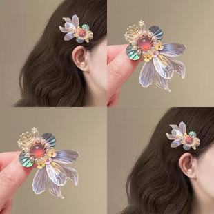 超仙幻彩金鱼锦鲤发夹女新款可爱侧边对夹子发饰古风少女儿童头饰