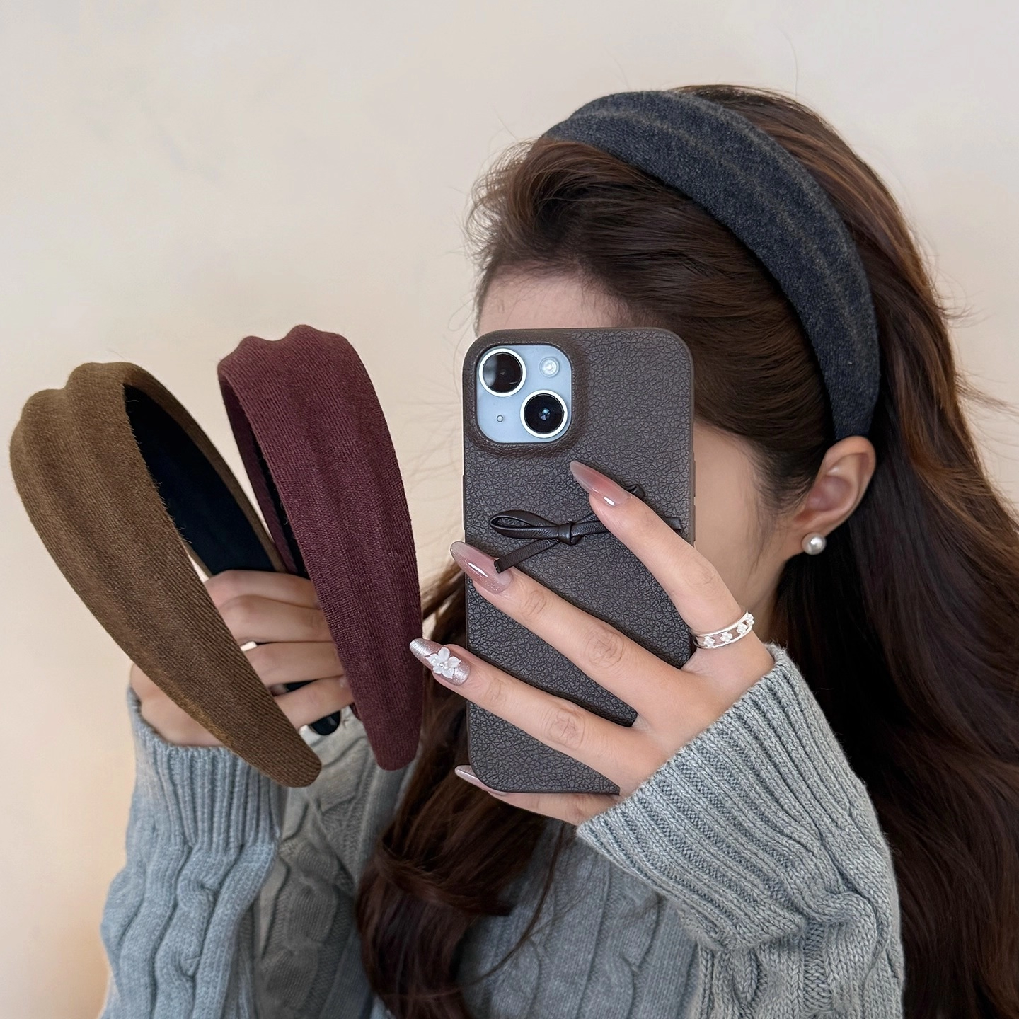 高颅顶压发宽边发箍女2025新款时尚简约百搭头箍外出洗脸发卡头饰