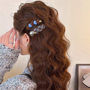 高级感发夹女爱心撞色侧边夹前额一字发卡碎发刘海夹2026新款头饰