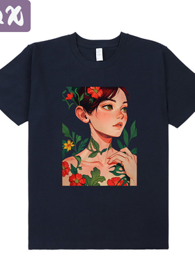 Beauty Women's T-Shirts Round Neck Cotton Basic Casual Tees