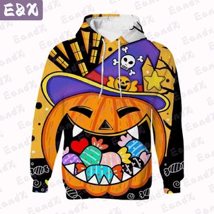 Women's Hoodies Halloween Hoody Euro and USA Style Pullovers