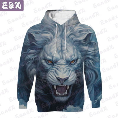Pop Lion Hoodies For Women New Pullovers Street Animal Hoody