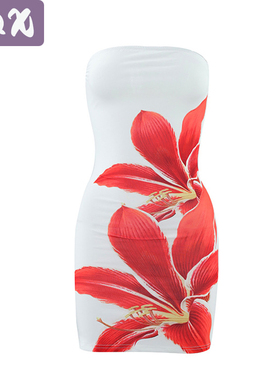 USA Women's Dress Floral Sexy Fitting Dress Summer Bra Dress