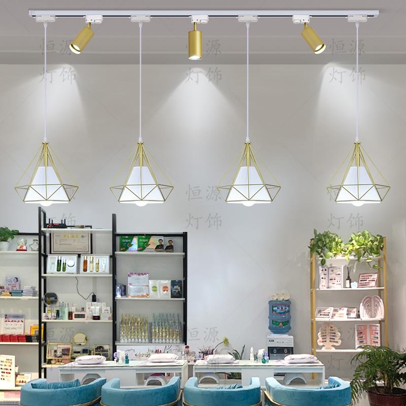 美甲店轨道吊灯射灯理发美发灯具餐厅吧台网红店铺商用超亮专用灯