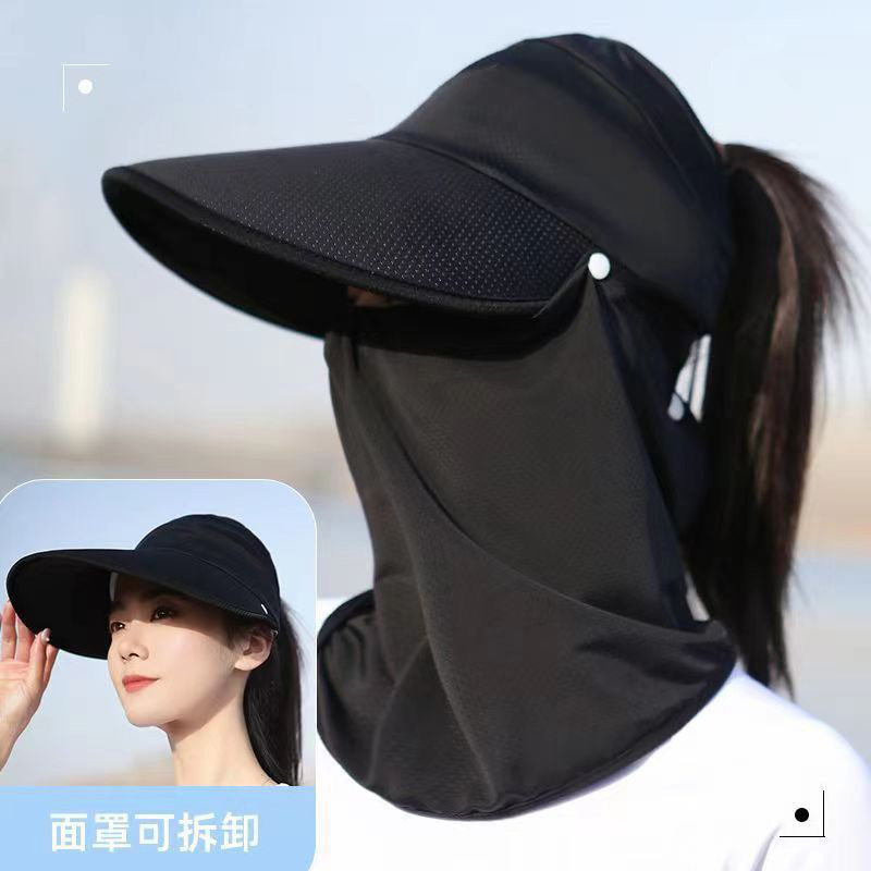 夏季女士遮阳防晒帽遮脸面罩面纱防晒面纱/面罩