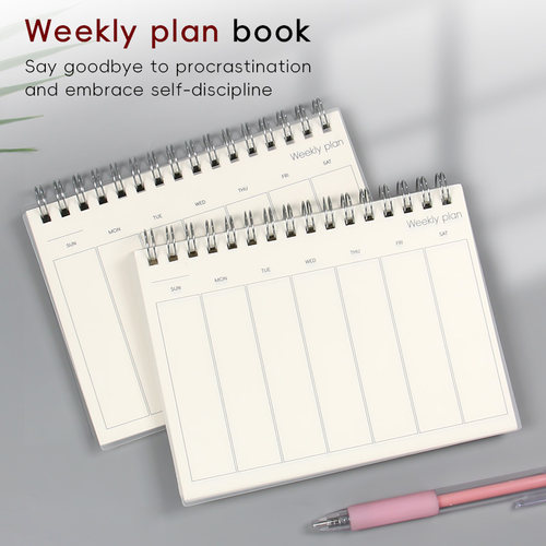 英文版周计划本简约办公笔记本